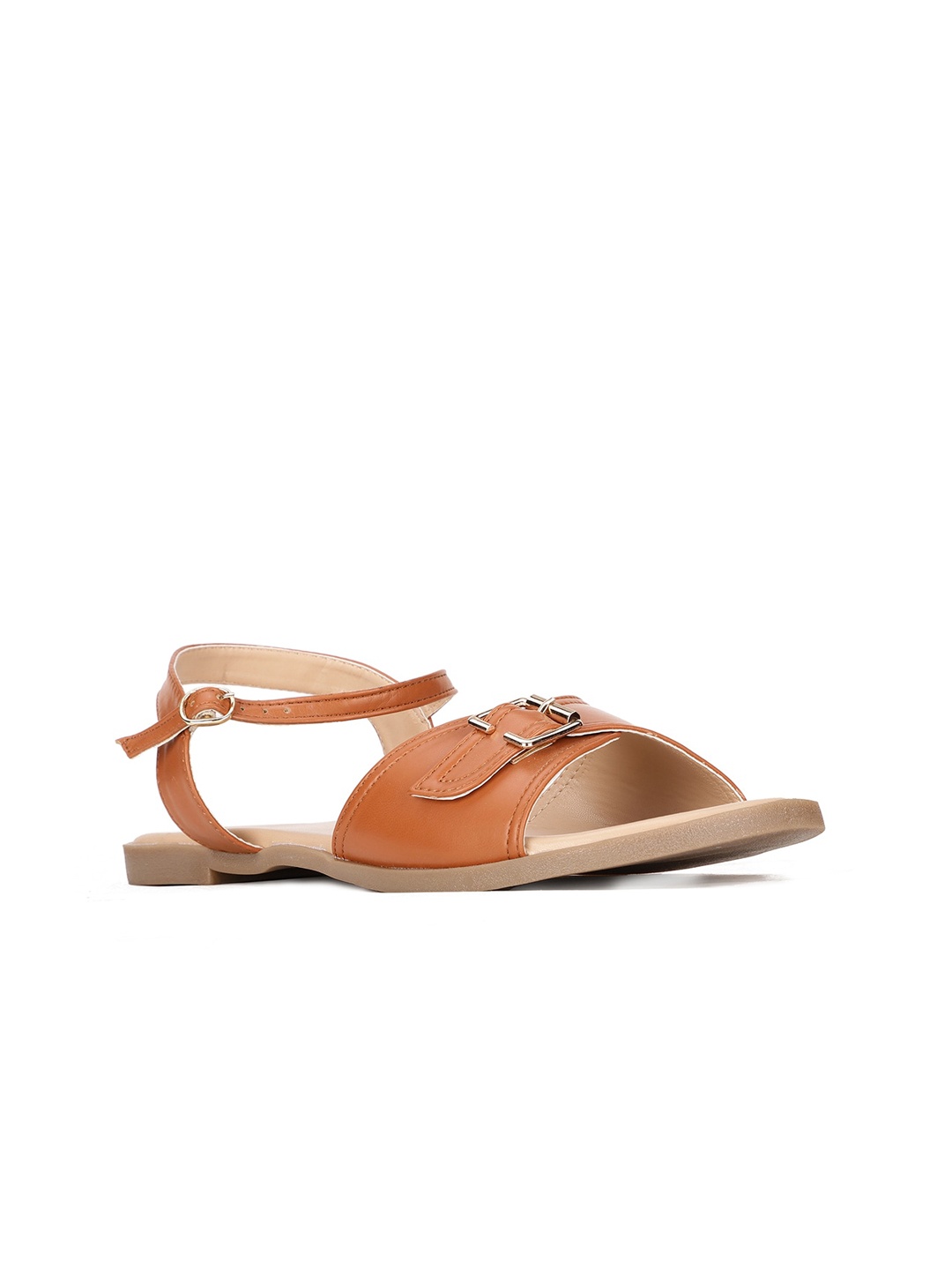 

Bata Women Brown Buckles Flats