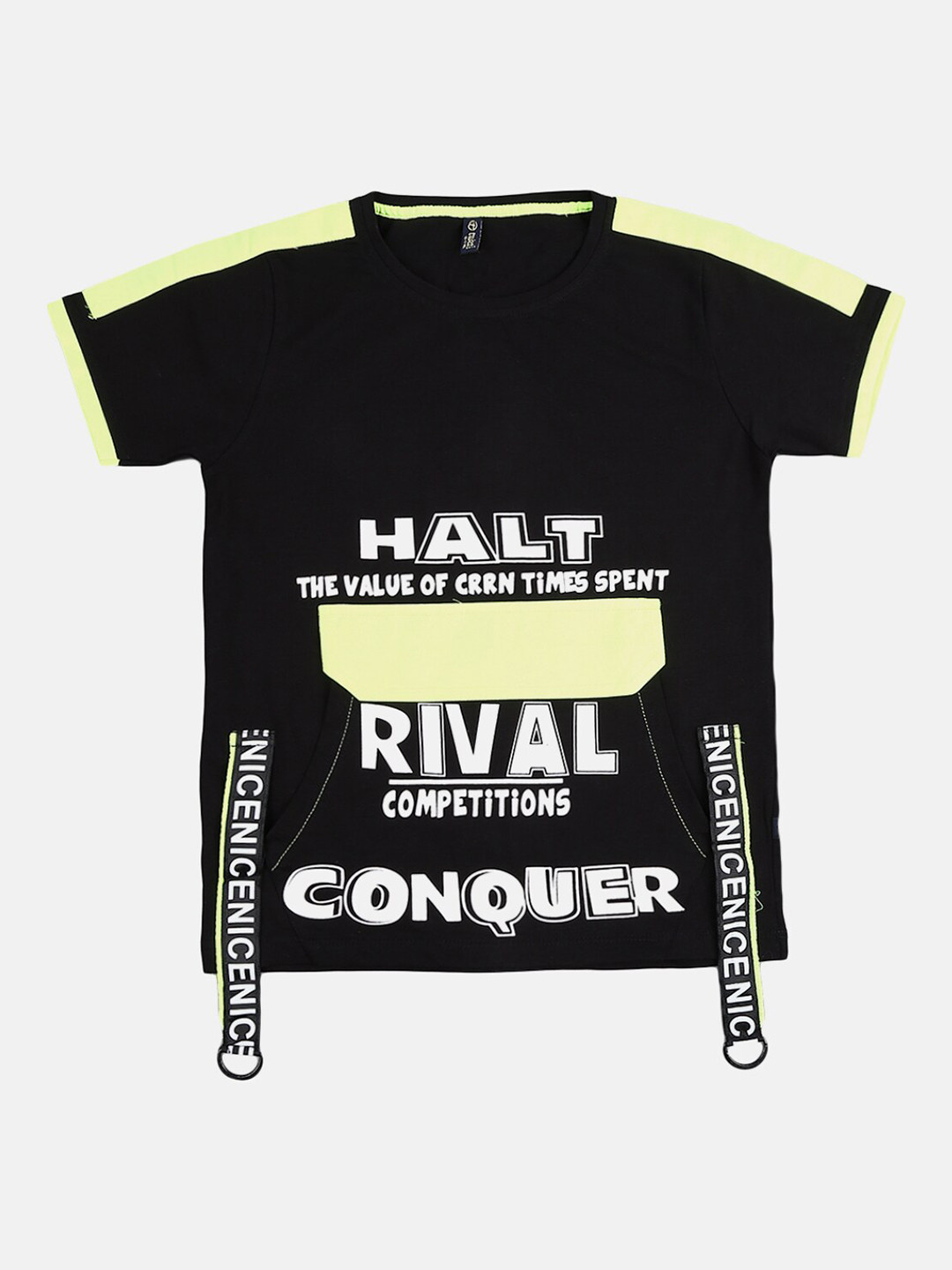 

V-Mart Boys Black Typography Printed T-shirt