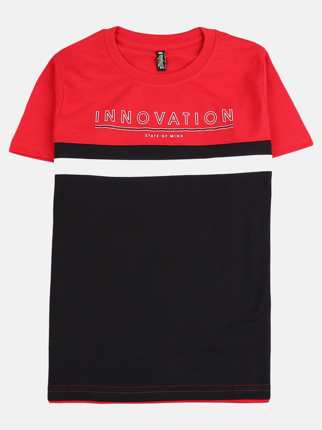 

V-Mart Boys Red & Black Colourblocked T-shirt
