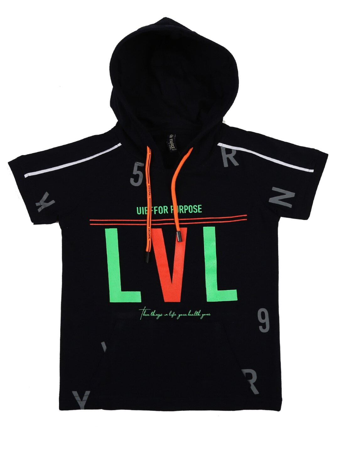 

V-Mart Boys Navy Blue Typography Printed T-shirt
