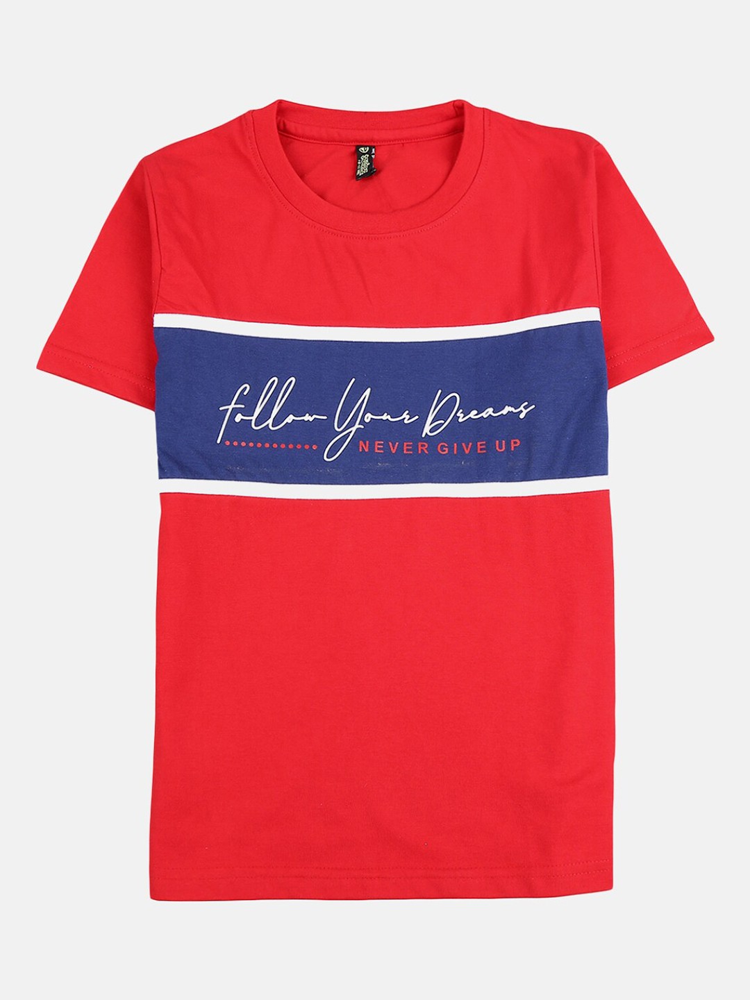 

V-Mart Boys Red Colourblocked Cotton T-shirt