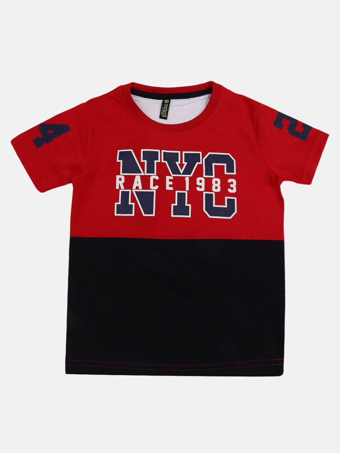 

V-Mart Boys Red & Black Typography Printed T-shirt