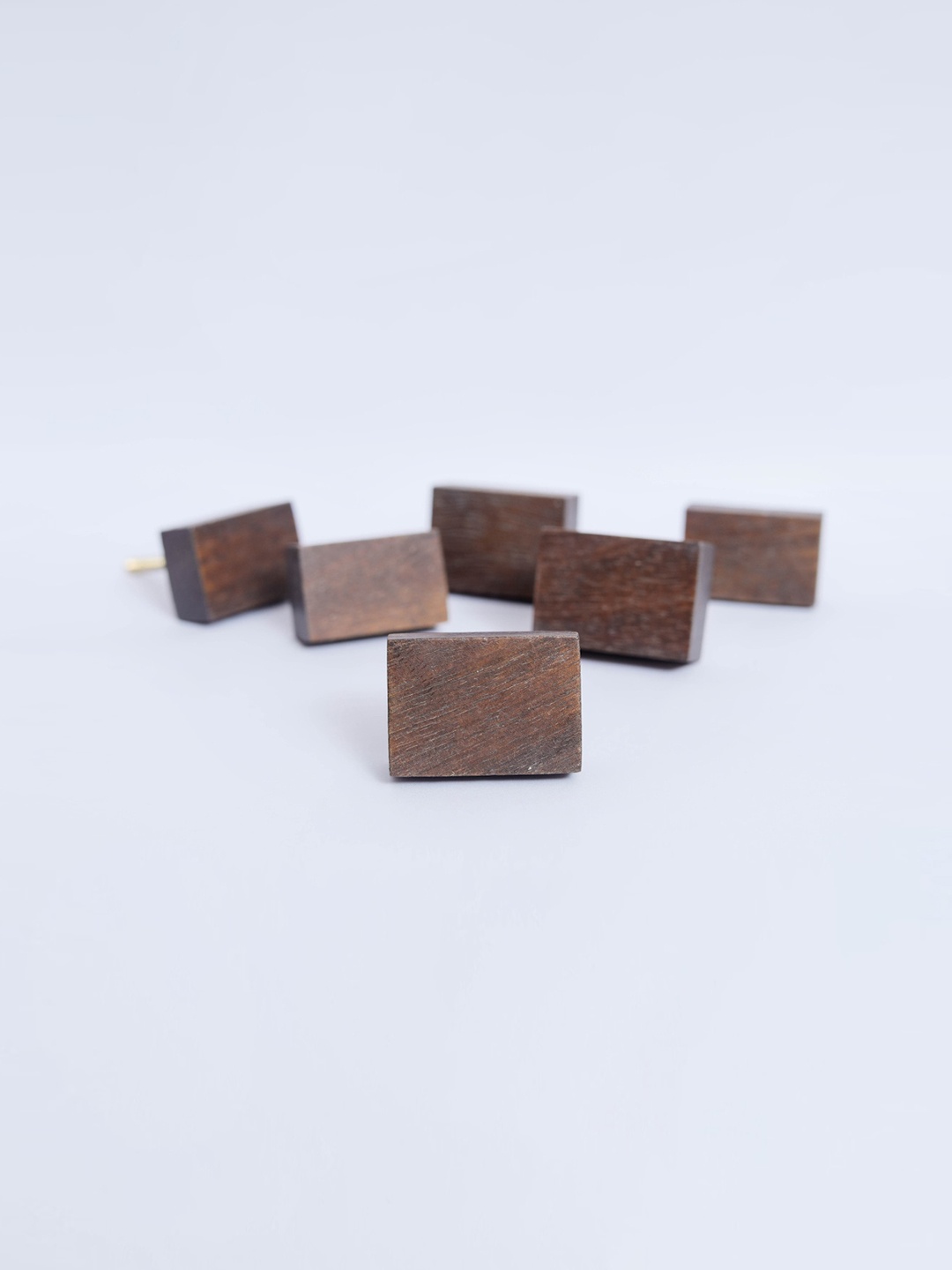 

Home Centre Brown Set of 6 Corsica Venice Wooden Rectangular Drawer Knobs