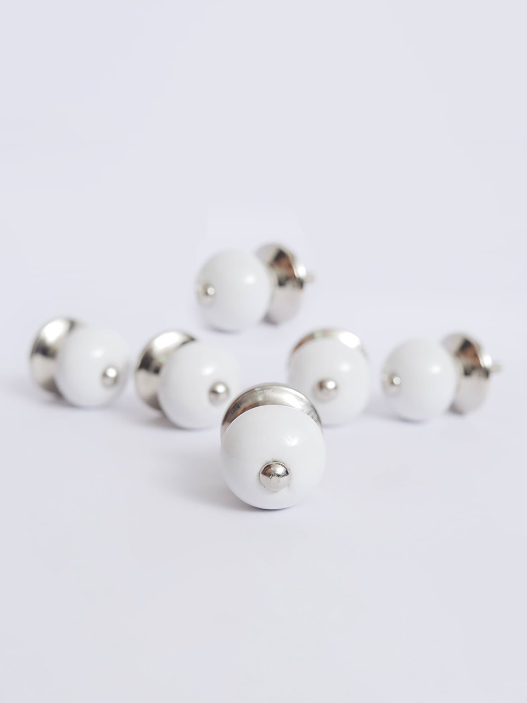 

Home Centre Set of 6 Grey Corsica Venice Marble Drawer Knobs, White