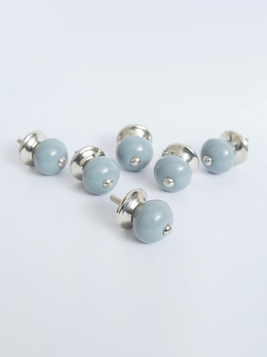 

Home Centre Set of 6 Grey Corsica Venice Metal Drawer Knobs