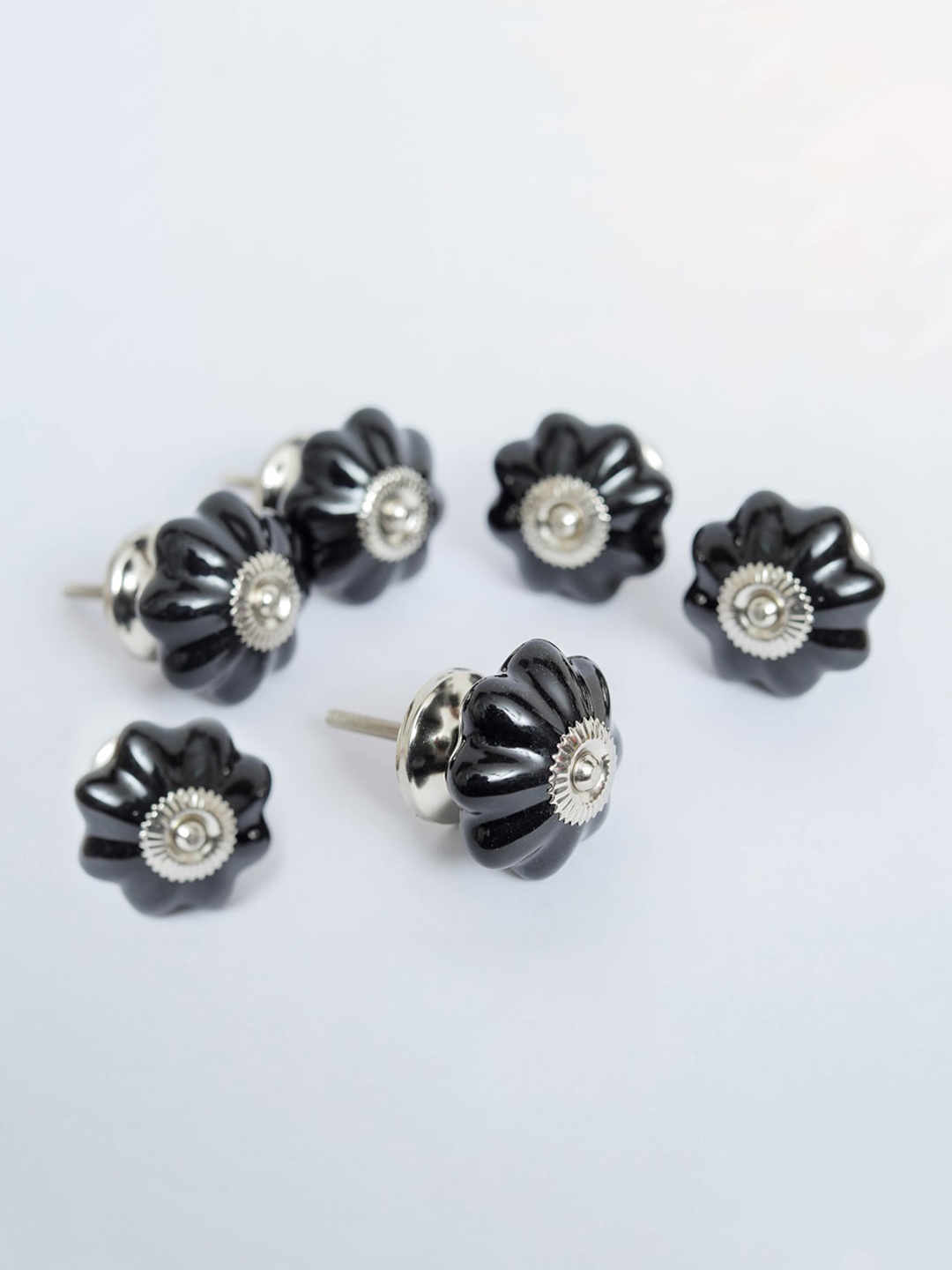 

Home Centre Black Set of 6 Corsica Venice Ceramic Floral Drawer Knobs