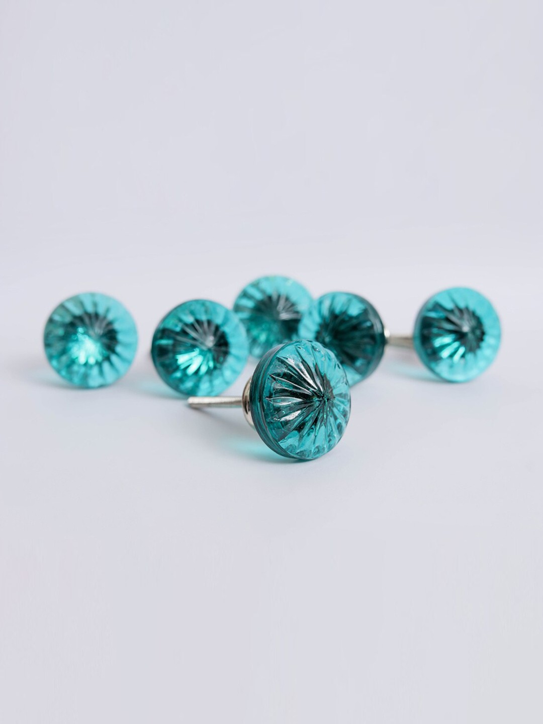 

Home Centre Set of 6 Corsica Venice Blue Floral Glass Drawer Knobs
