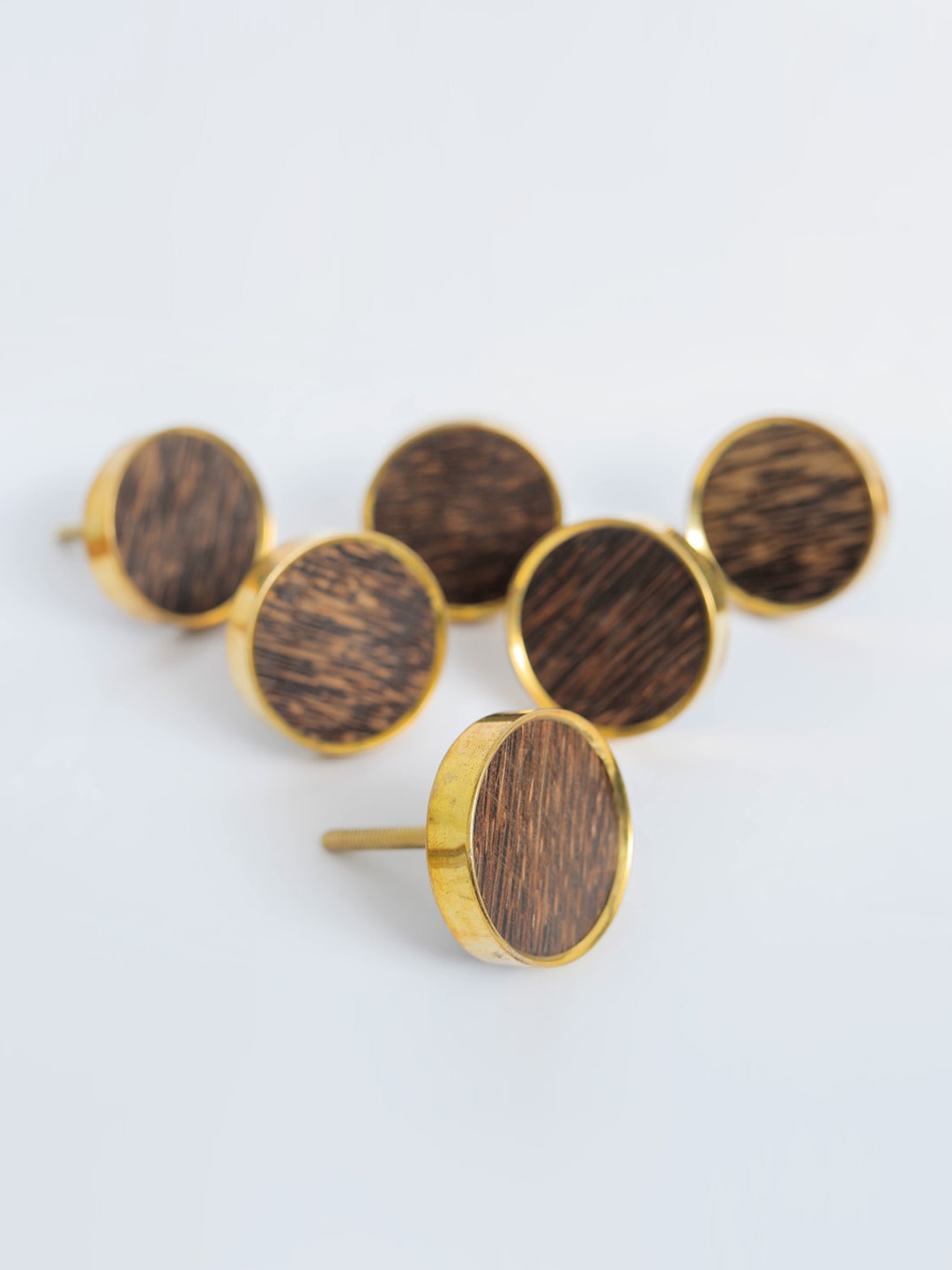 

Home Centre Set of 6 Brown Metal & Wooden Drawer Knob