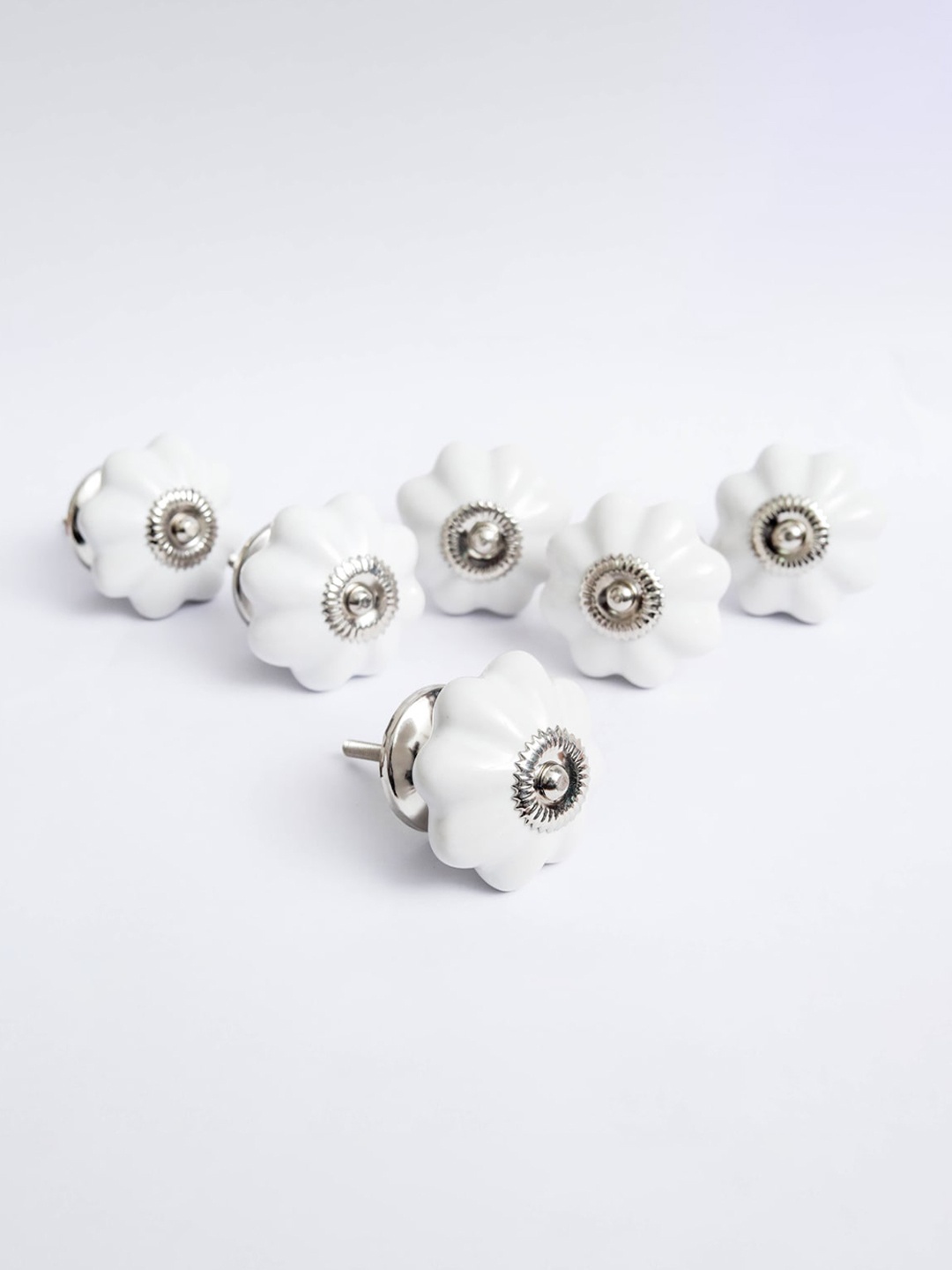 

Home Centre Set of 6 White Floral Ceramic Drawer Knob