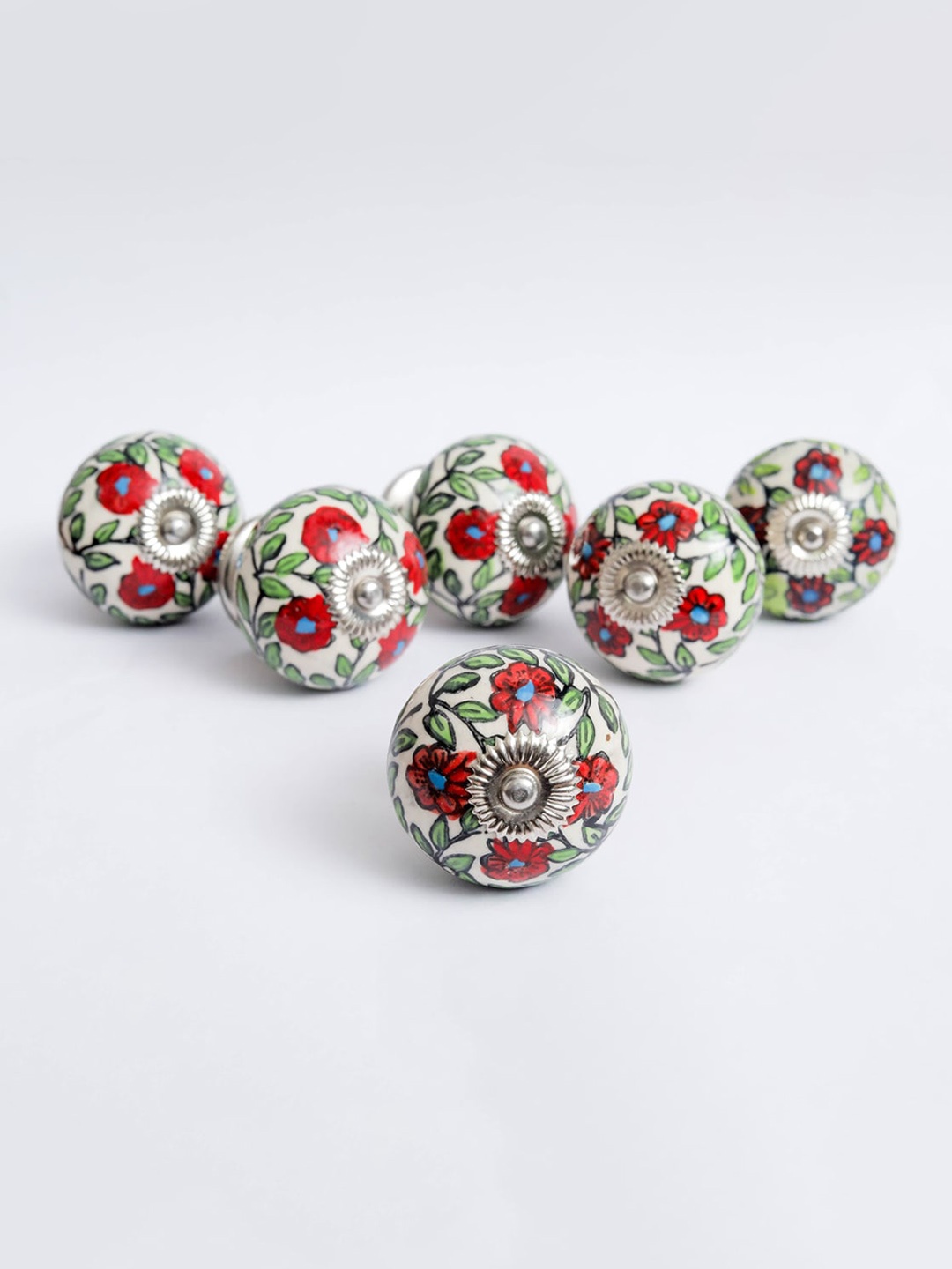 

Home Centre Set of 6 Corsica Venice Multicoloured Printed Ceramic Drawer Knobs, Multi