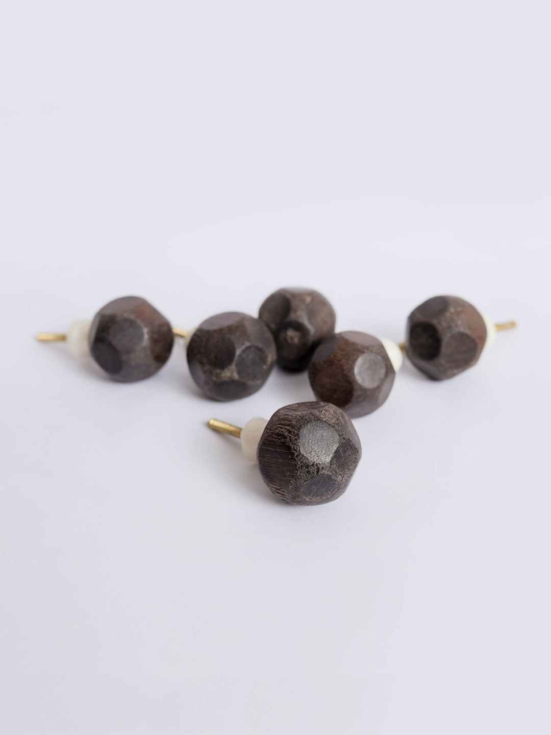 

Home Centre Set Of 6 Brown Wooden Drawer Knobs