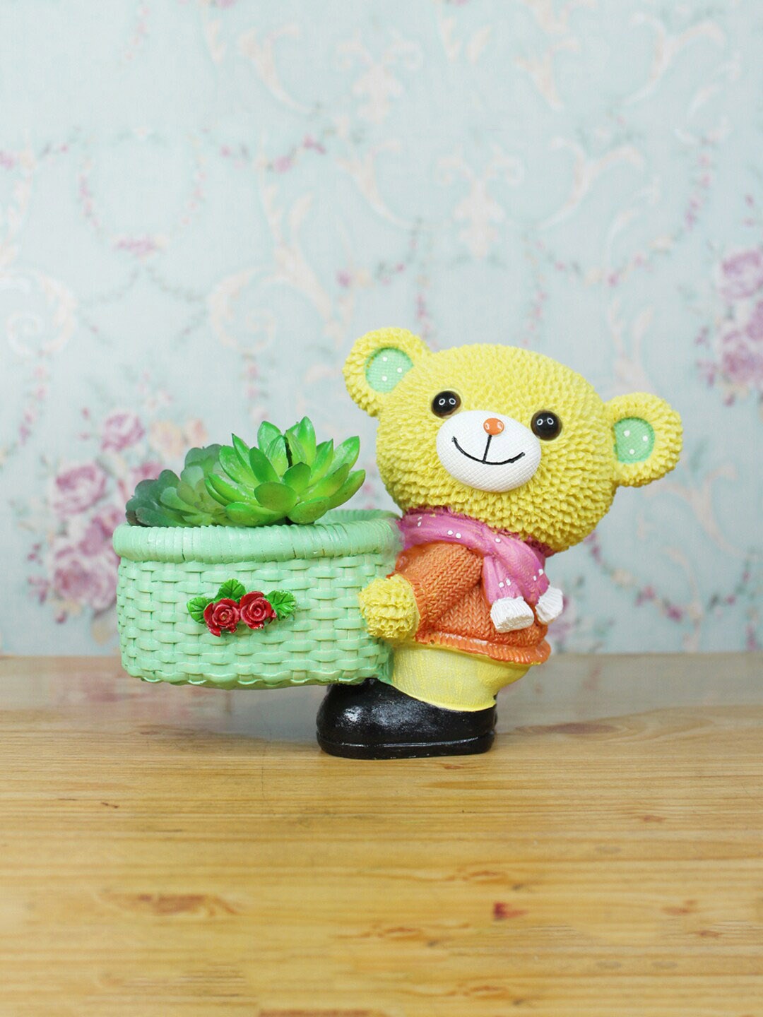 

Wonderland Yellow & Green Teddy Shaped Flower Pot Planters