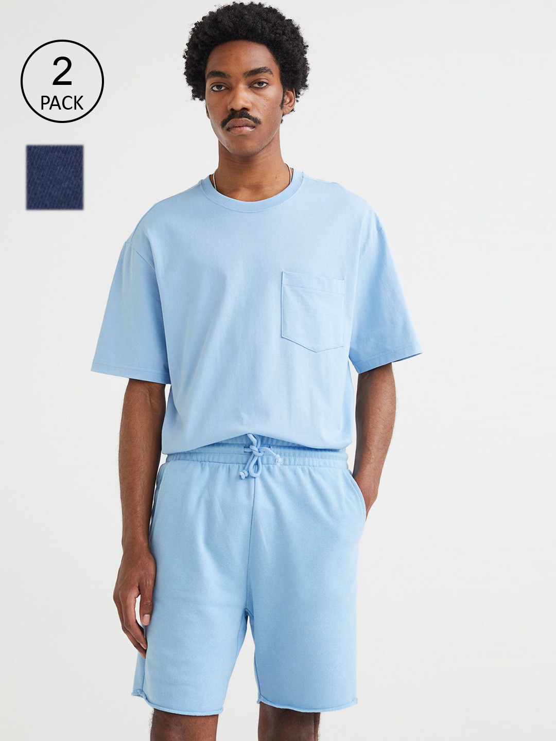 

H&M Men 2 Pack Blue Regular Fit Sweatshorts