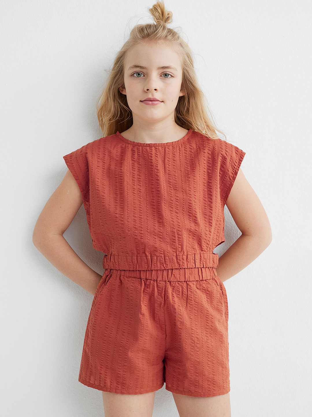 

H&M Girls Orange 2-Piece Top and Shorts Set