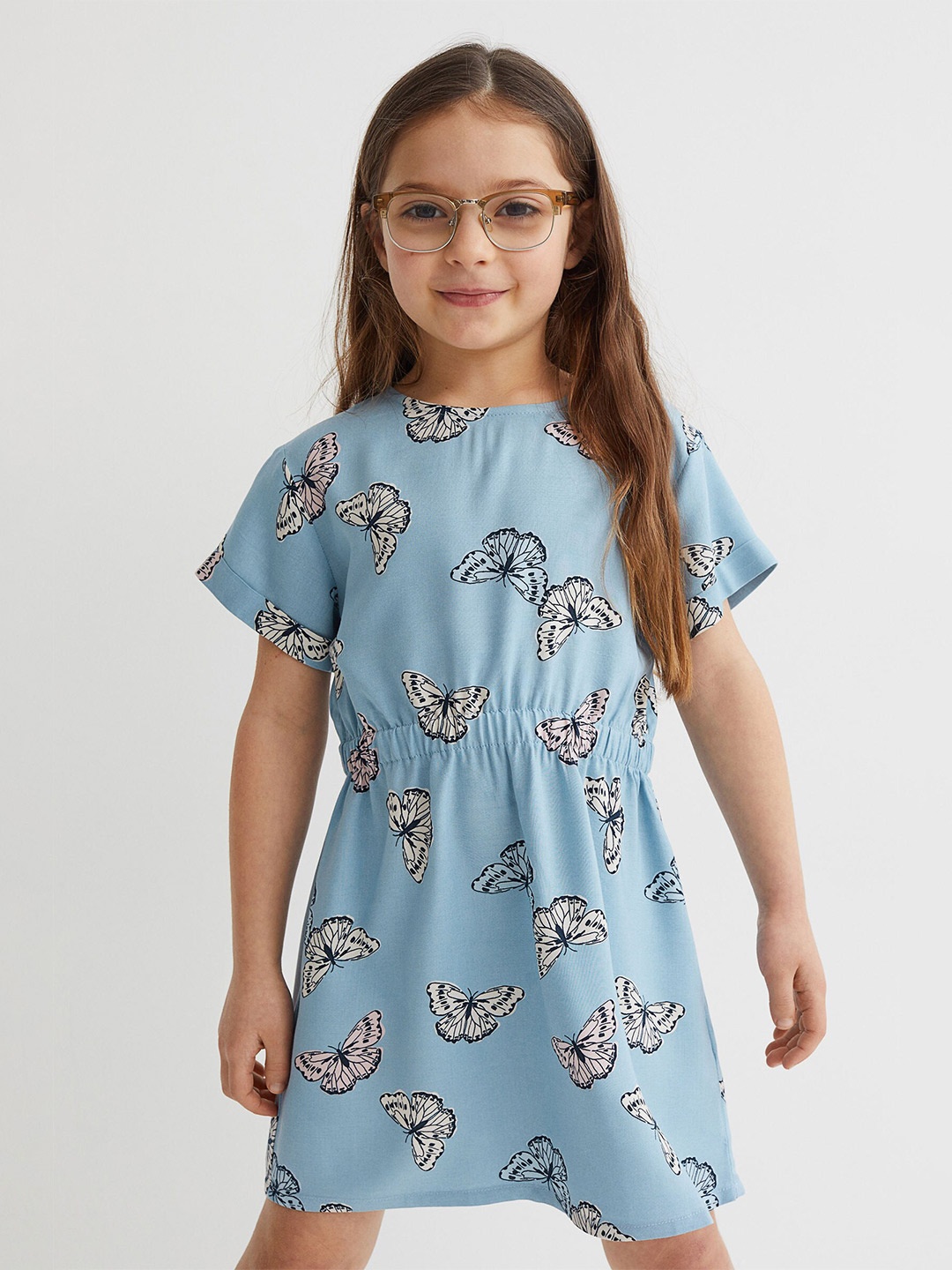 

H&M Girls Blue Patterned Dress