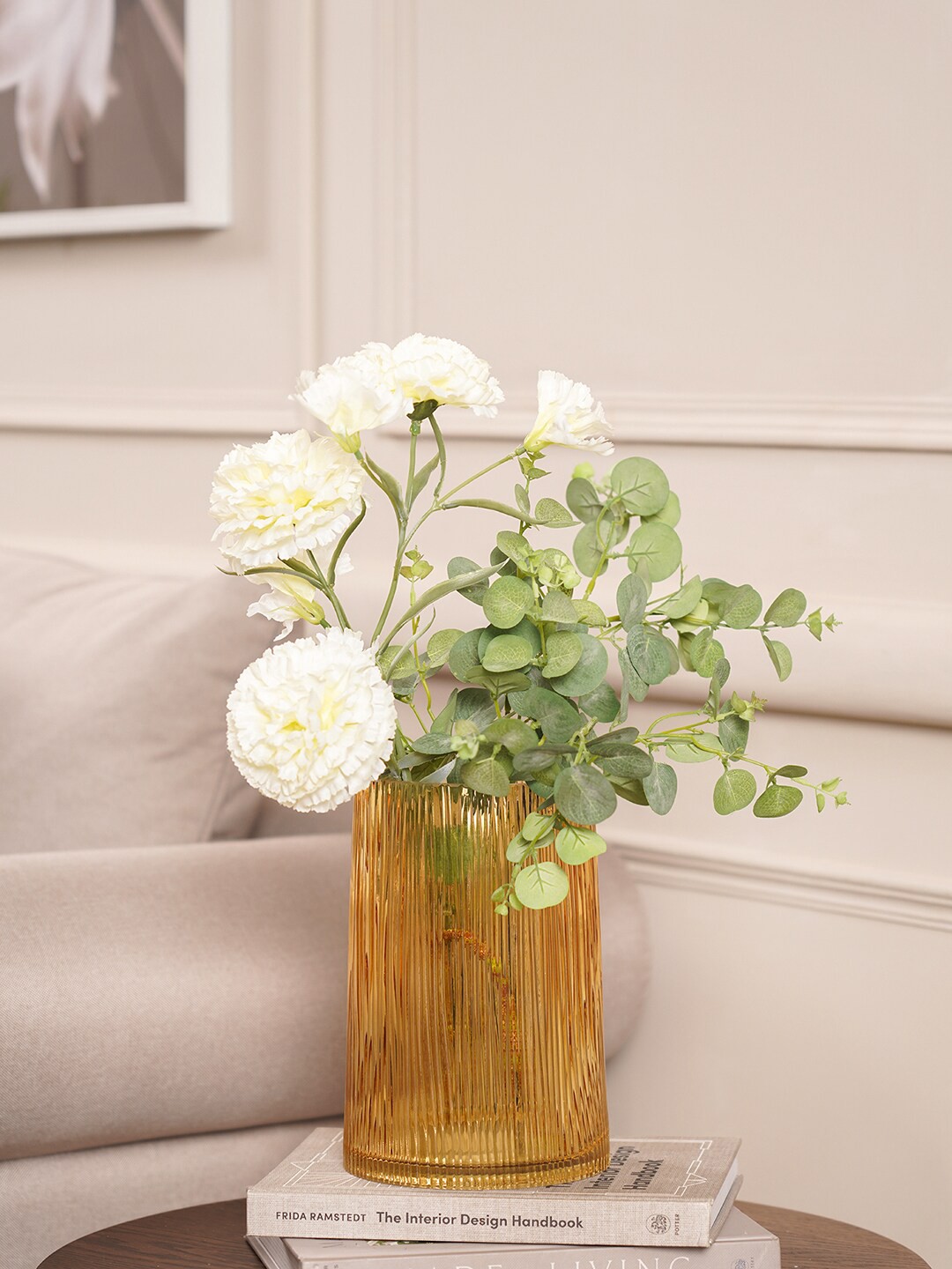 

Pure Home and Living Gold-Toned Textured Large Glass Vase