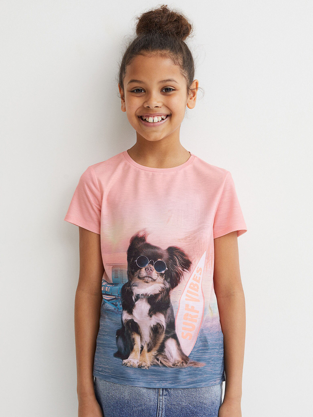 

H&M Girls Pink Printed T-shirt