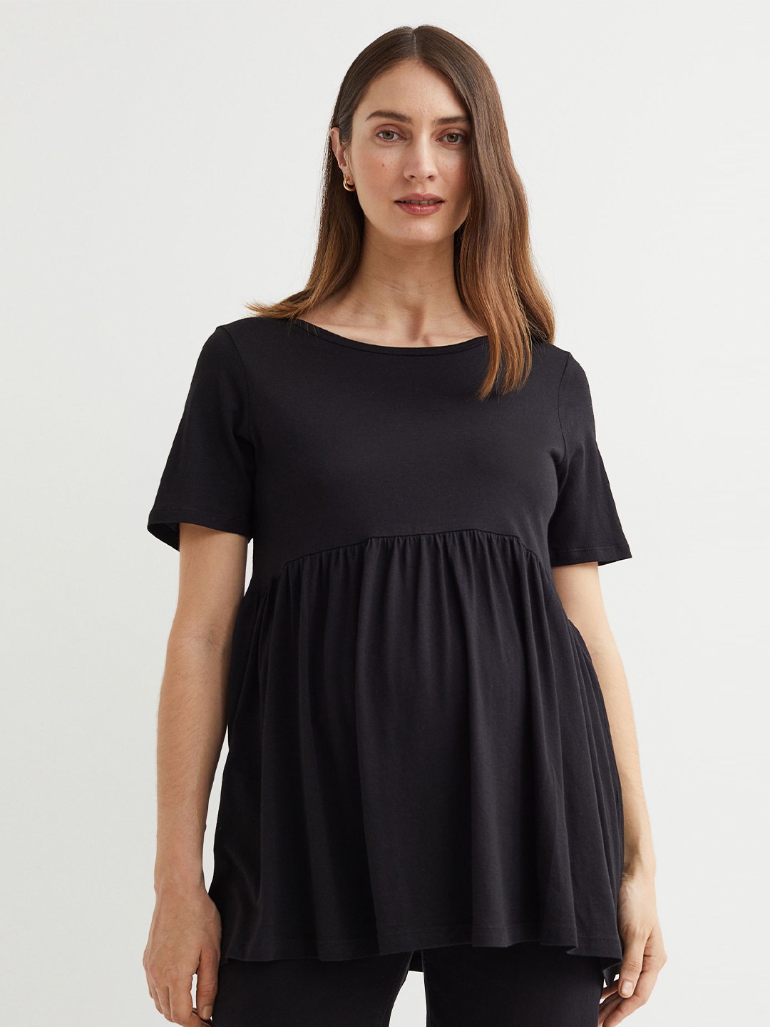 

H&M Women Black Maternity Peplum Top