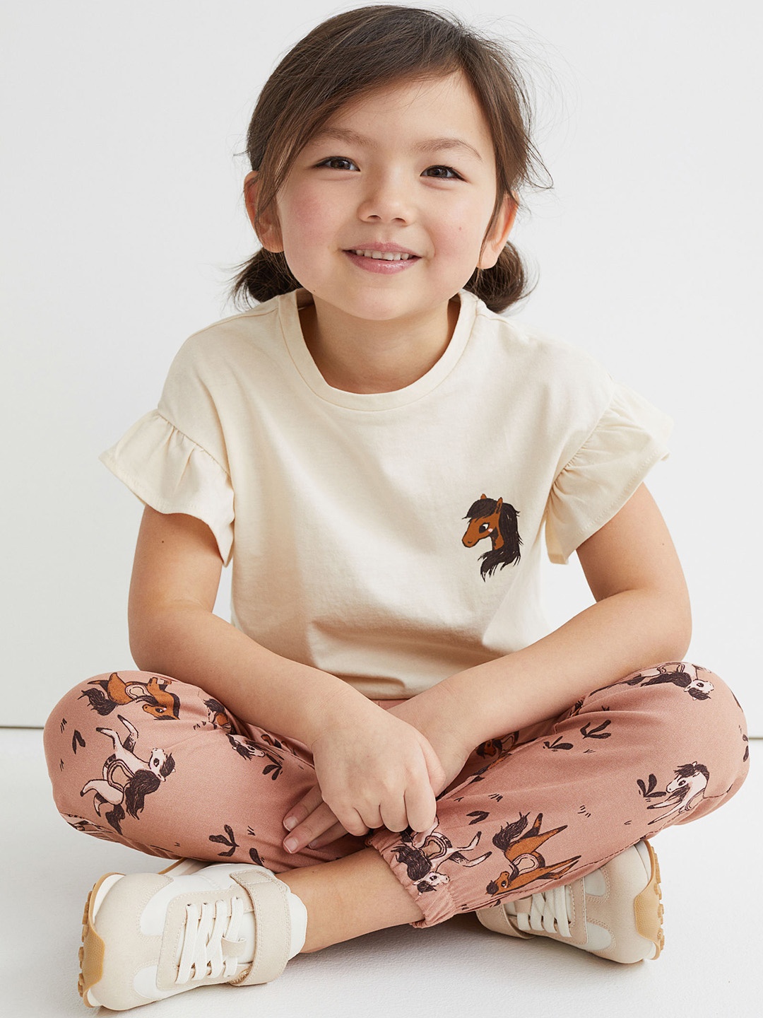 

H&M Girls Beige 2-Piece Cotton Set