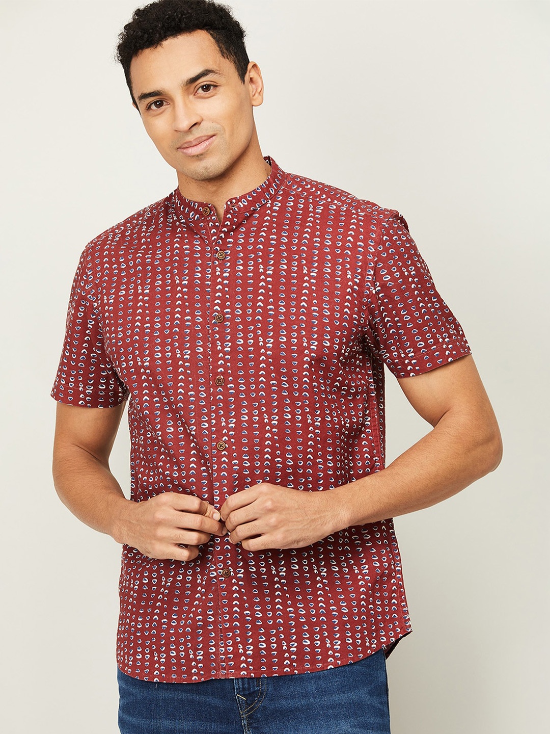

Melange by Lifestyle Men Brown Printed Casual Shirt