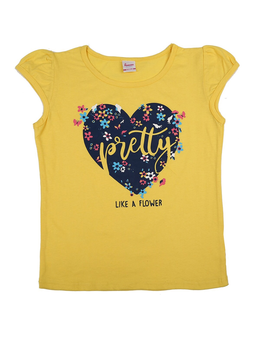 

V-Mart Girls Yellow Typography Printed T-shirt