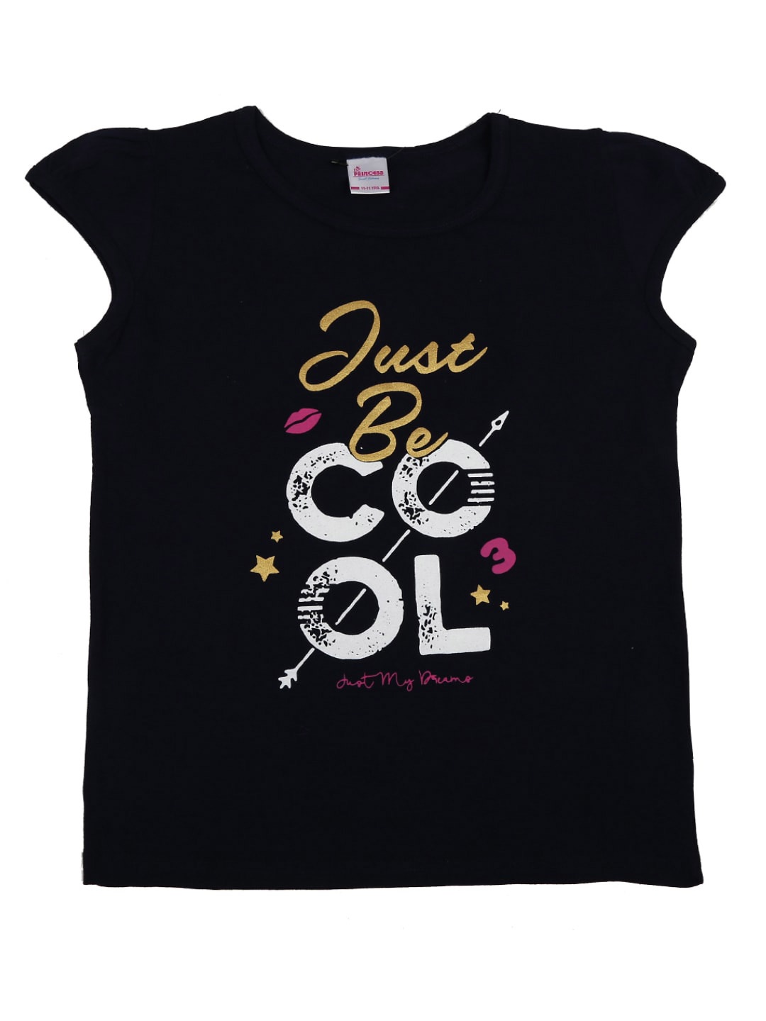 

V-Mart Girls Blue Typography Printed Cotton T-shirt