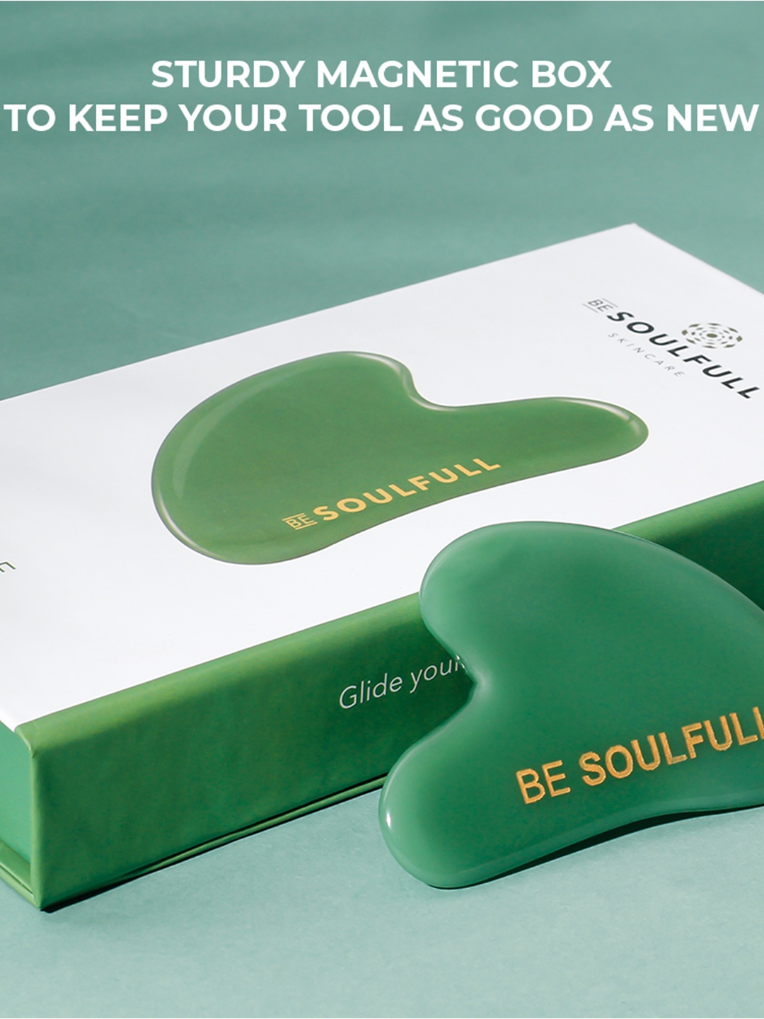 

BE SOULFULL Gua Sha Jade Face Massaging Stone - Green