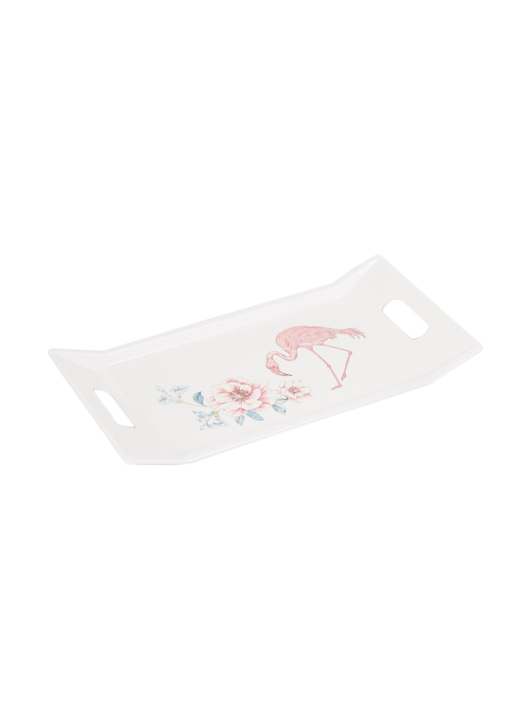 

Home Centre White Printed Meadows Malva Serving Tray