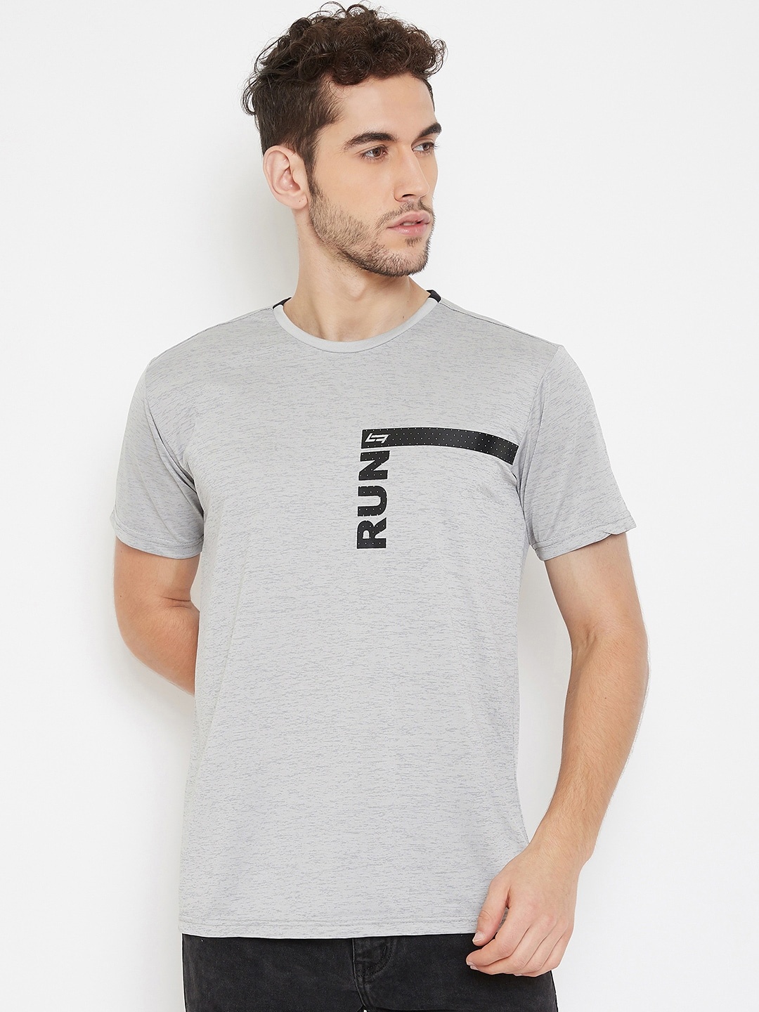 

NEVA Men Grey Typography Printed Cotton T-shirt