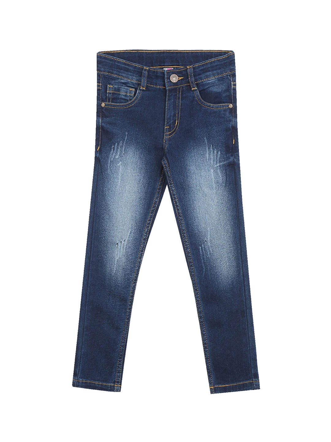 

Donuts Girls Blue Faded Low Distress Heavy Mid Rise Shaded Jeans