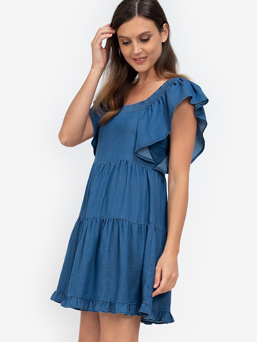 

ORIGIN BY ZALORA Blue Tencel Mini Dress