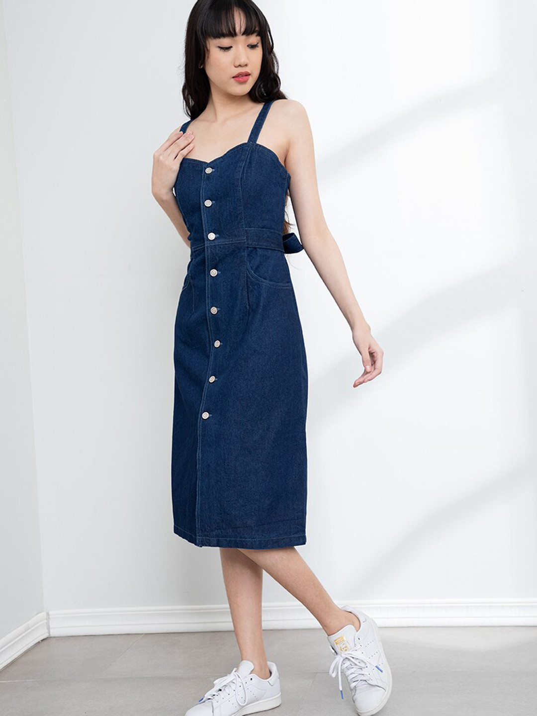 

ORIGIN BY ZALORA Women Blue Solid Pinafore Dress
