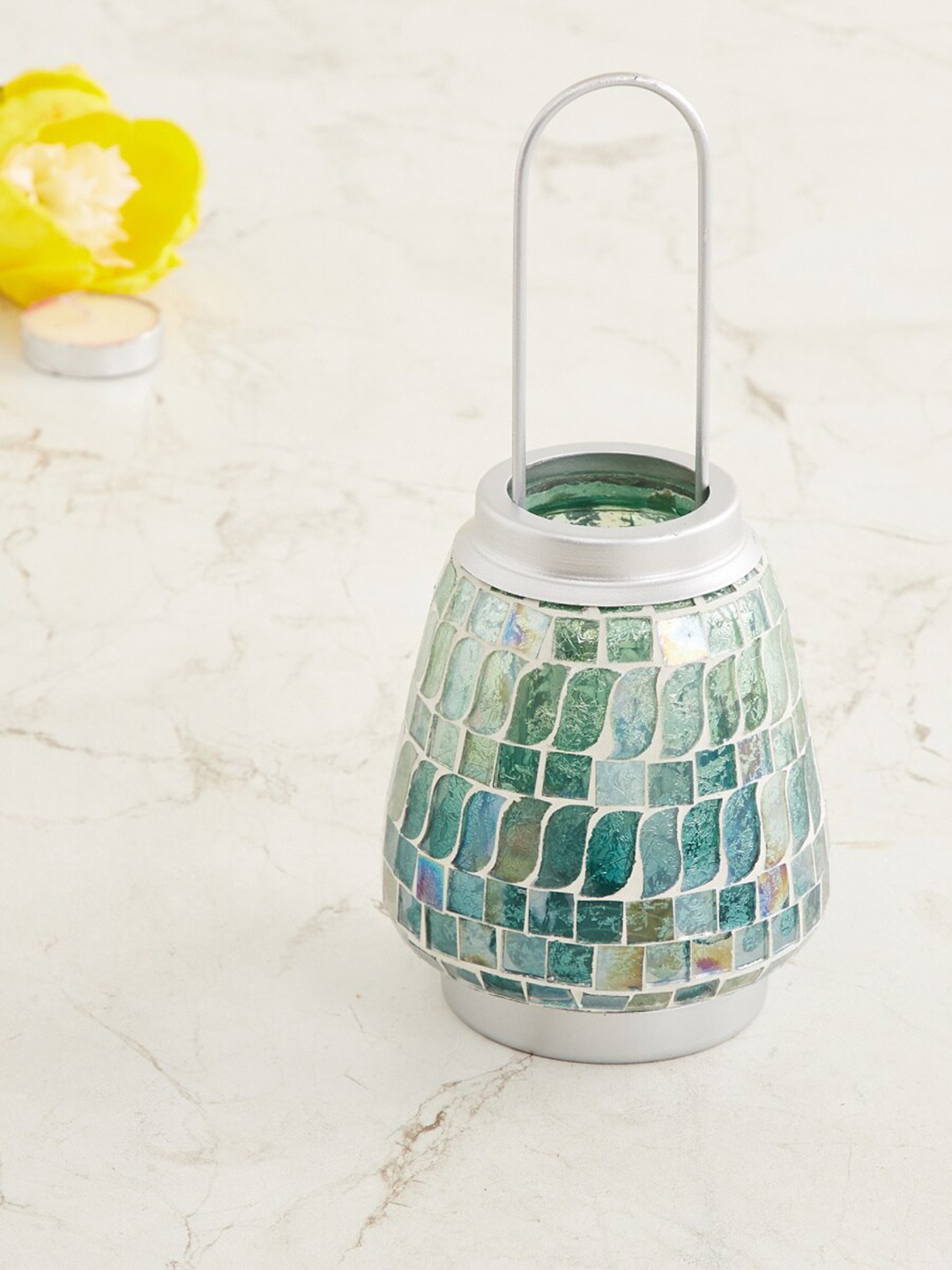 

Home Centre Teal Mosaic Lantern Candle Holders