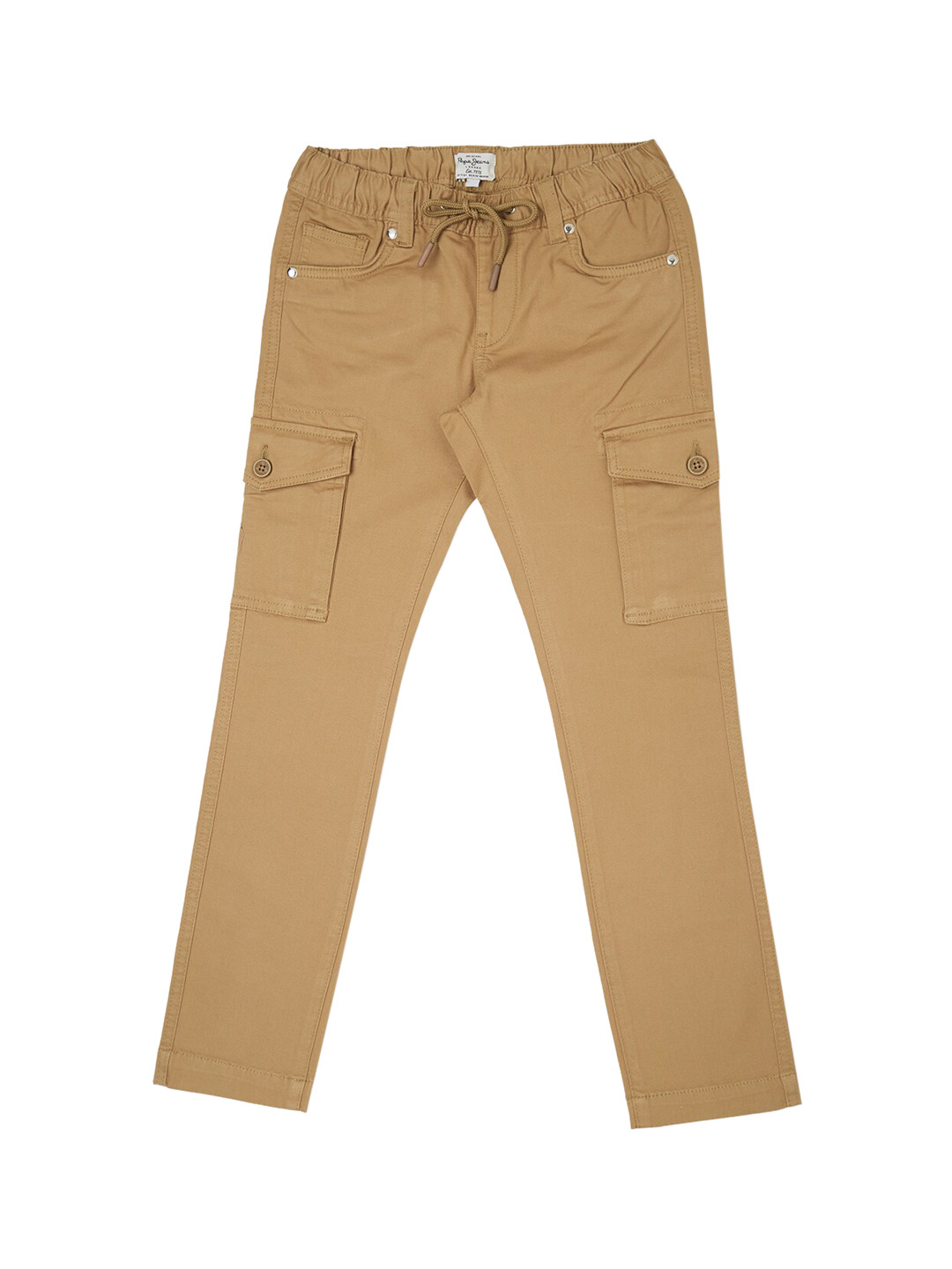

Pepe Jeans Boys Khaki-Coloured Solid Track Pants