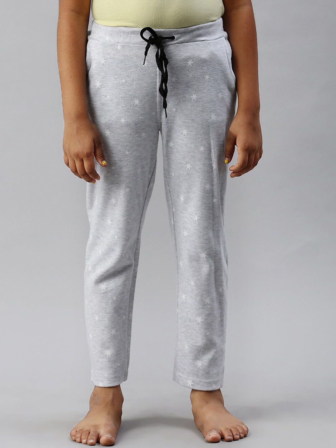 

Kryptic Girls Grey & White Printed Cotton Lounge Pants