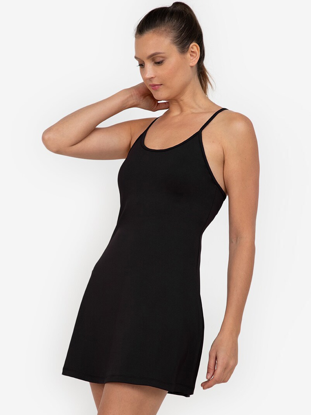 

ZALORA ACTIVE Women Black Solid Sheath Mini Dress