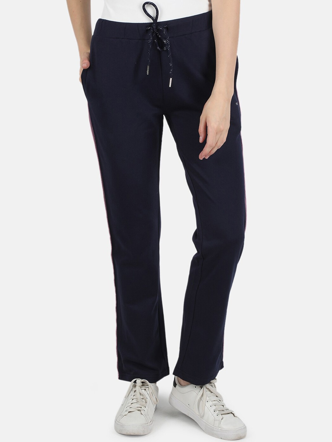 

Monte Carlo Women Navy Blue Solid Slim-Fit Track Pants