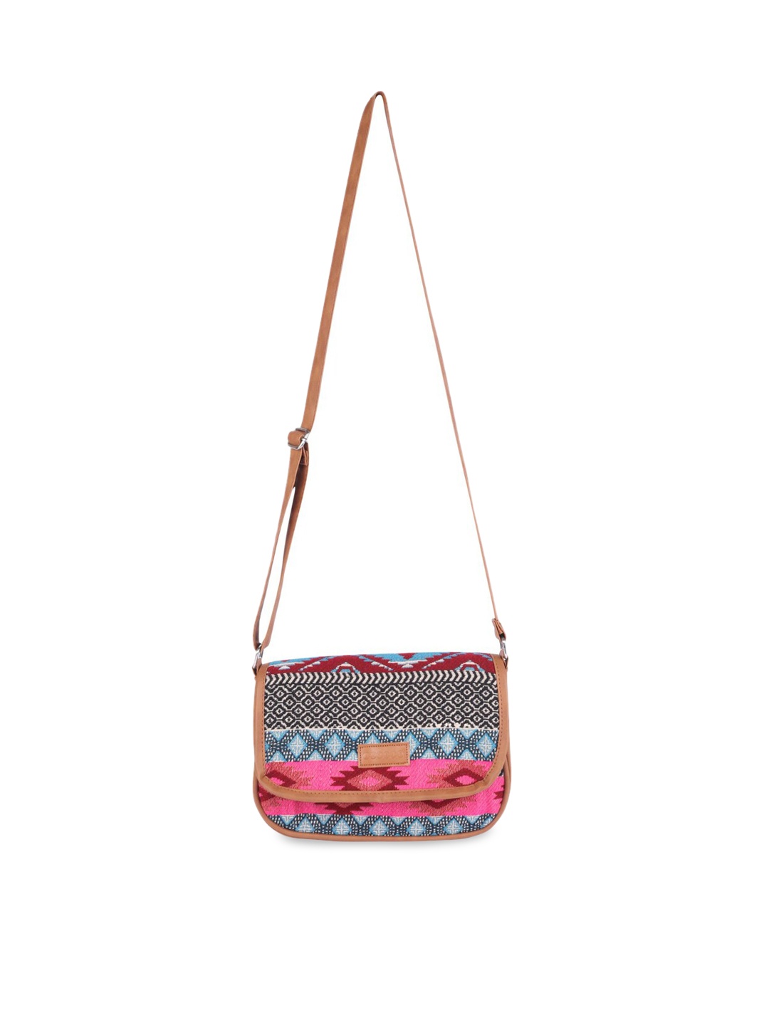

ASTRID Pink Geometric Printed Half Moon Sling Bag