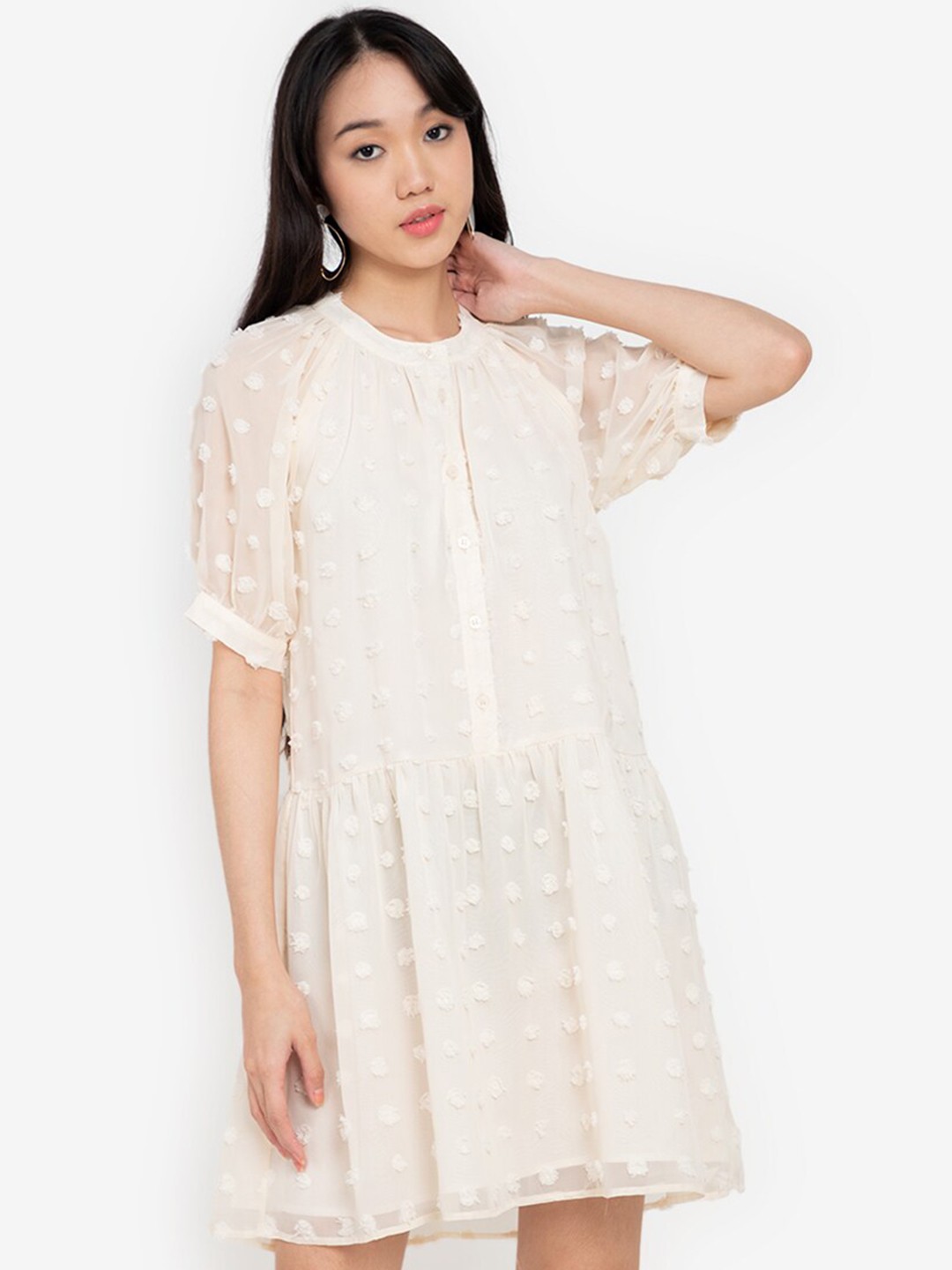 

ZALORA BASICS Women Beige A-Line Dress
