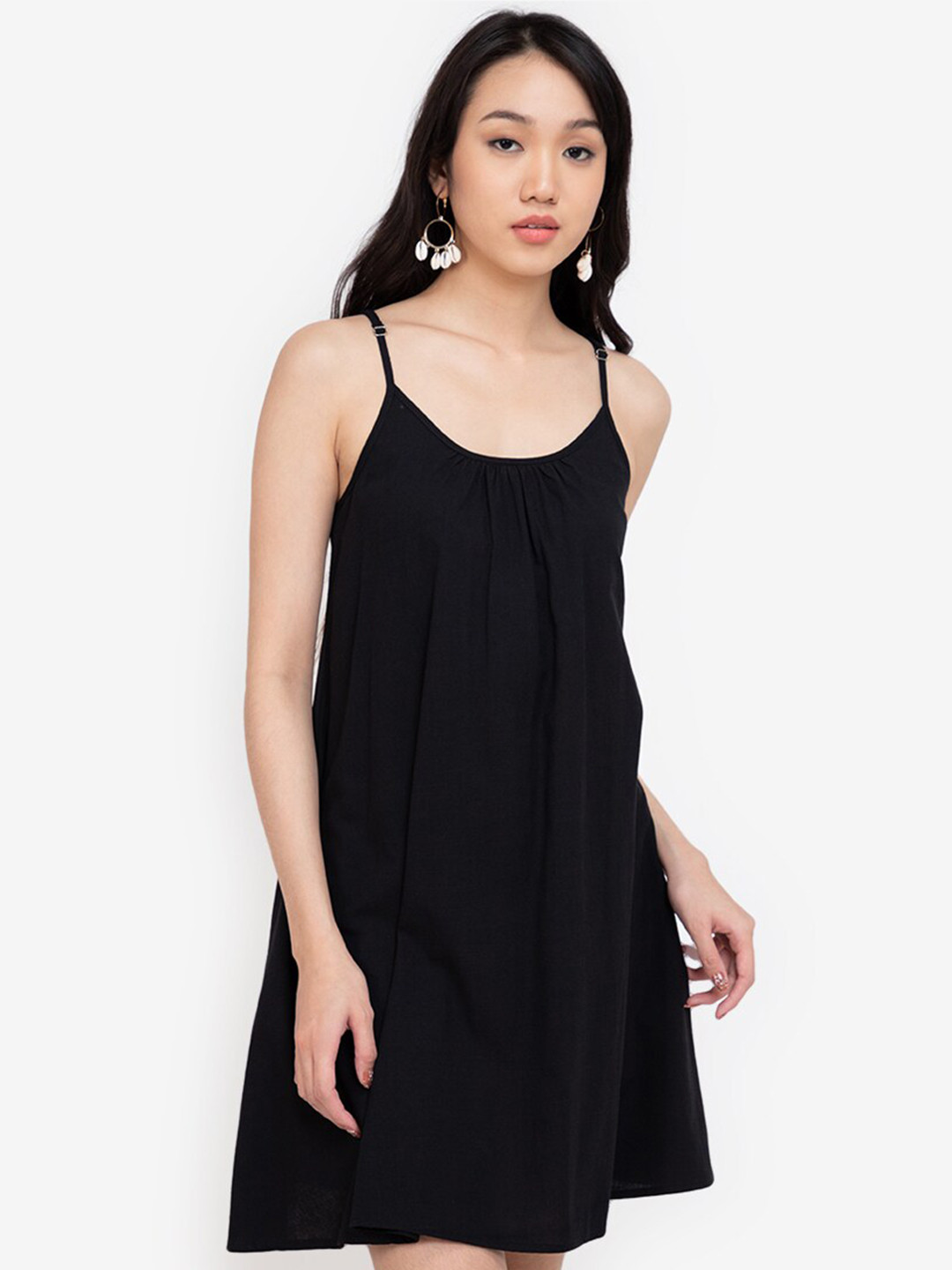 

ZALORA BASICS Women Black Solid A-Line Dress