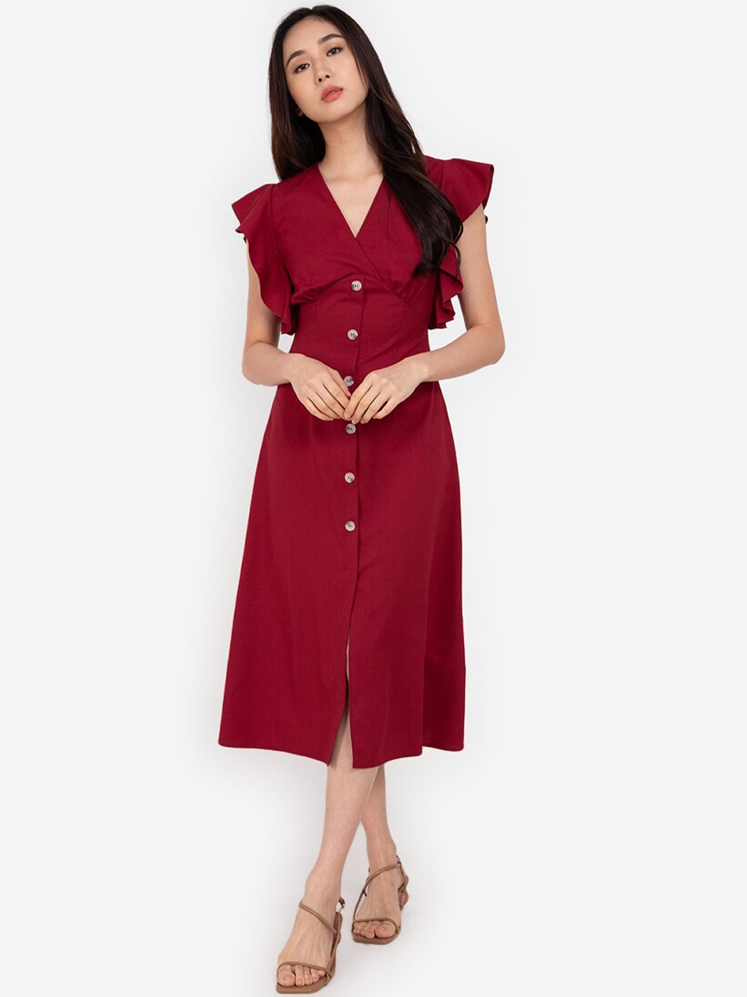 

ZALORA BASICS Women Red Solid A-Line Dress