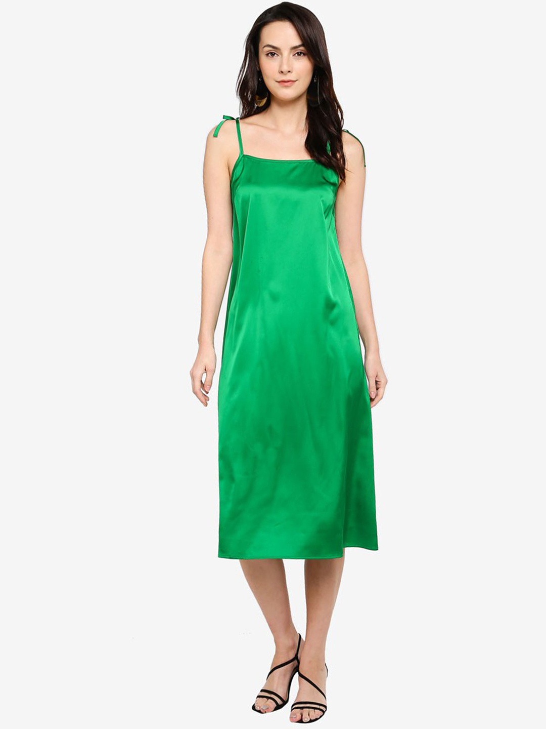 

ZALORA BASICS Women Green Solid Midi Dress