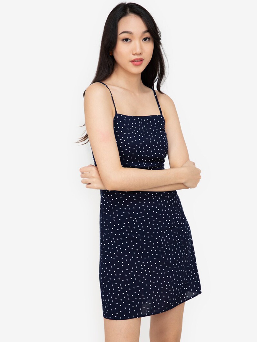 

ZALORA BASICS Women Navy Blue Solid Mini Dress