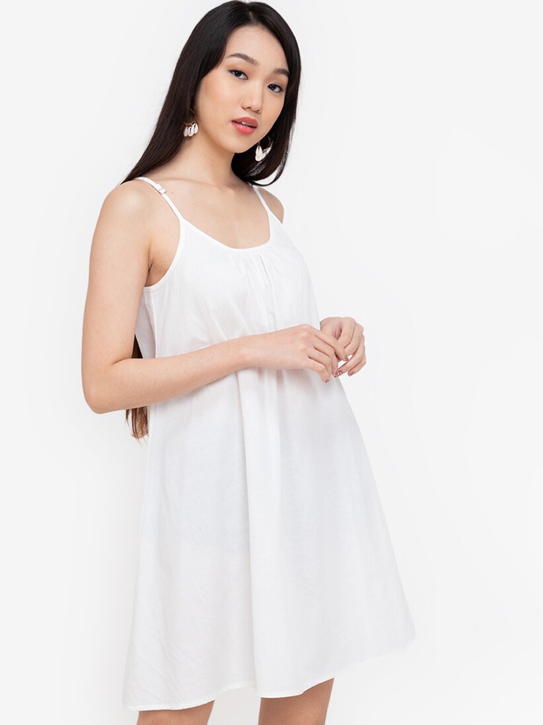 

ZALORA BASICS Women White Solid Mini Dress