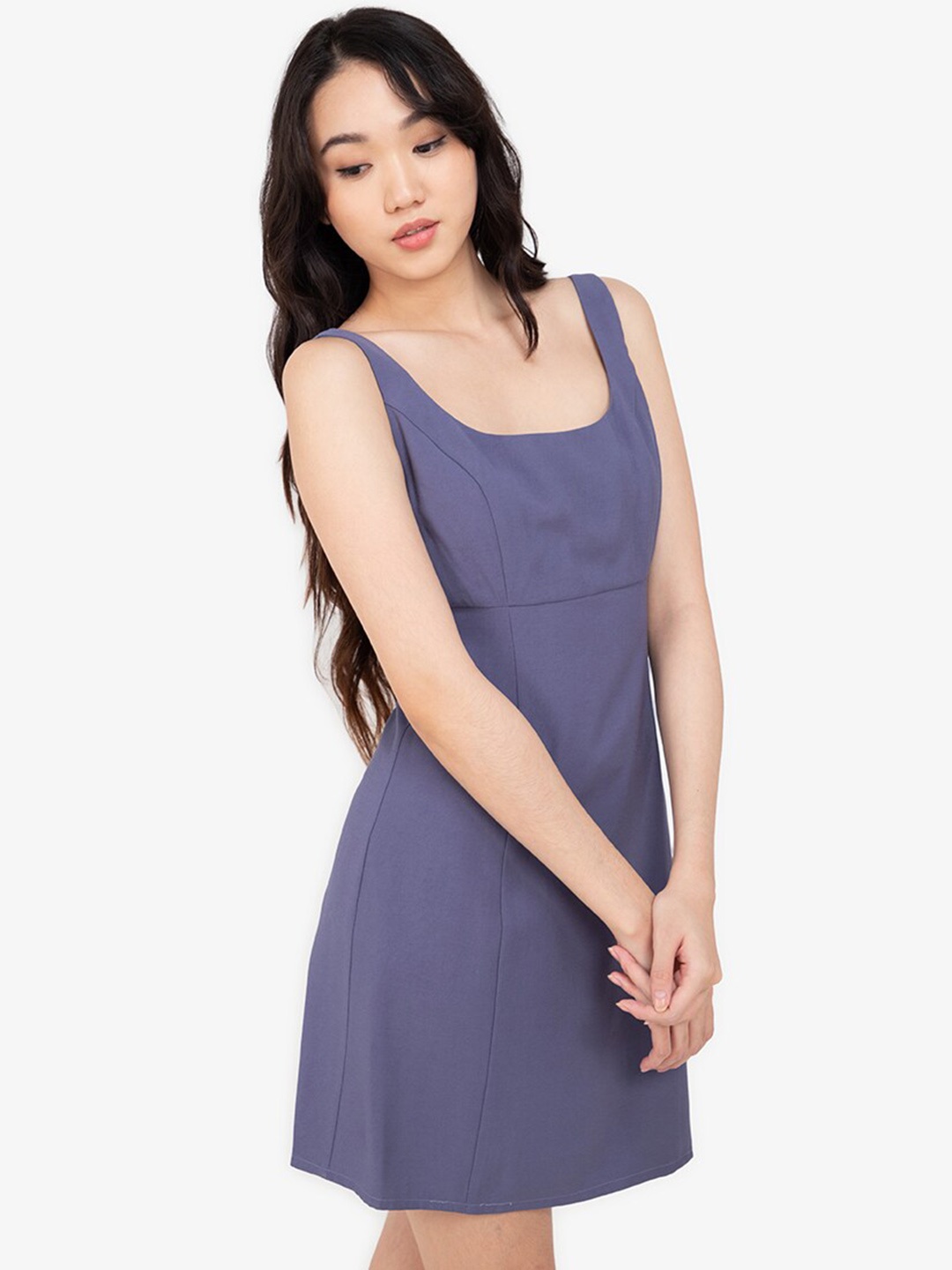 

ZALORA BASICS Blue A-Line Mini Dress