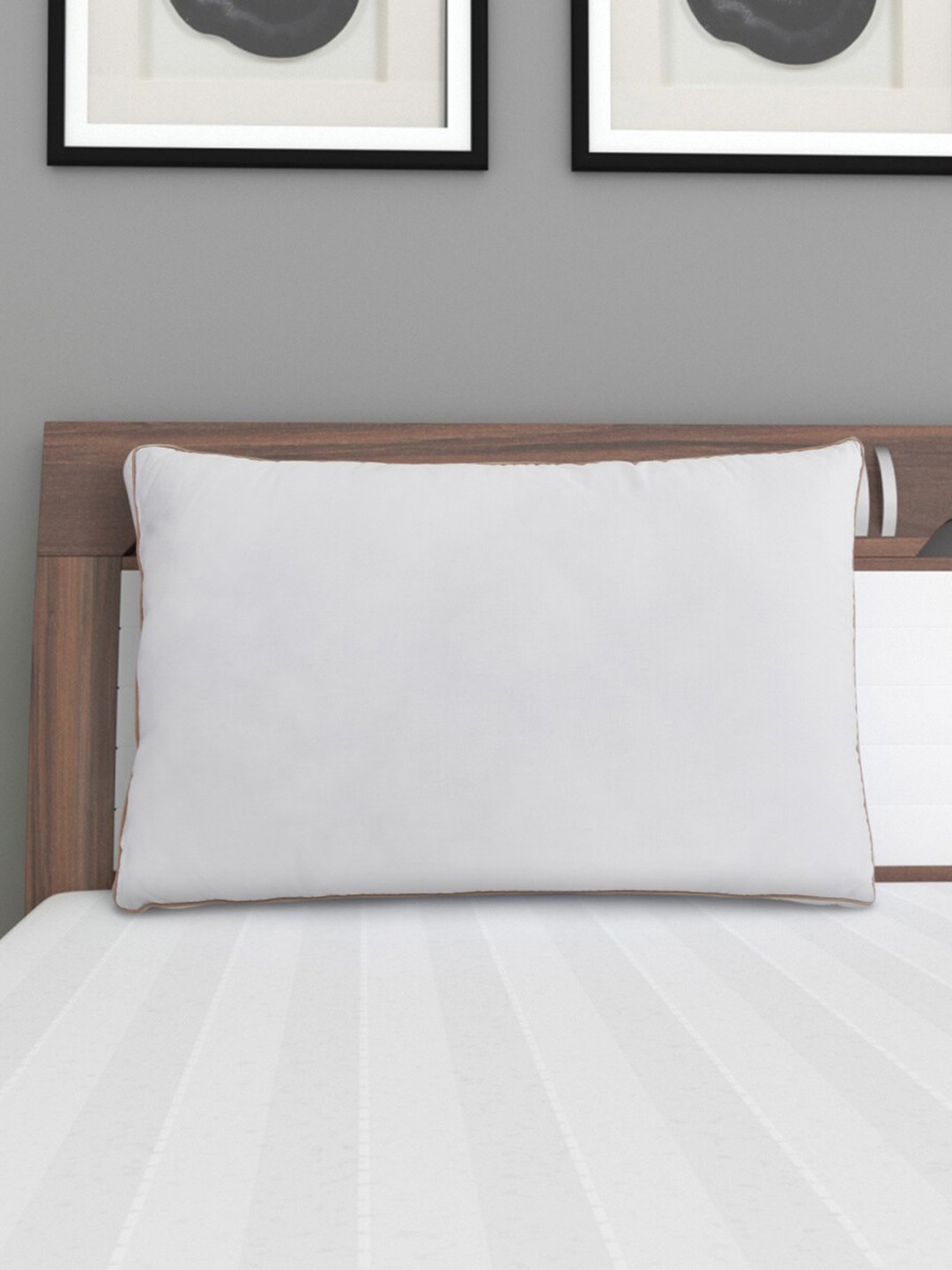 

Home Centre White Solid Cotton Pillow
