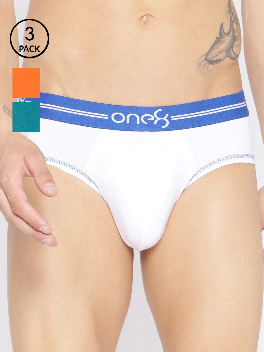 

one8 by Virat Kohli Men Pack Of 3 Super Cotton Stretch Briefs, White