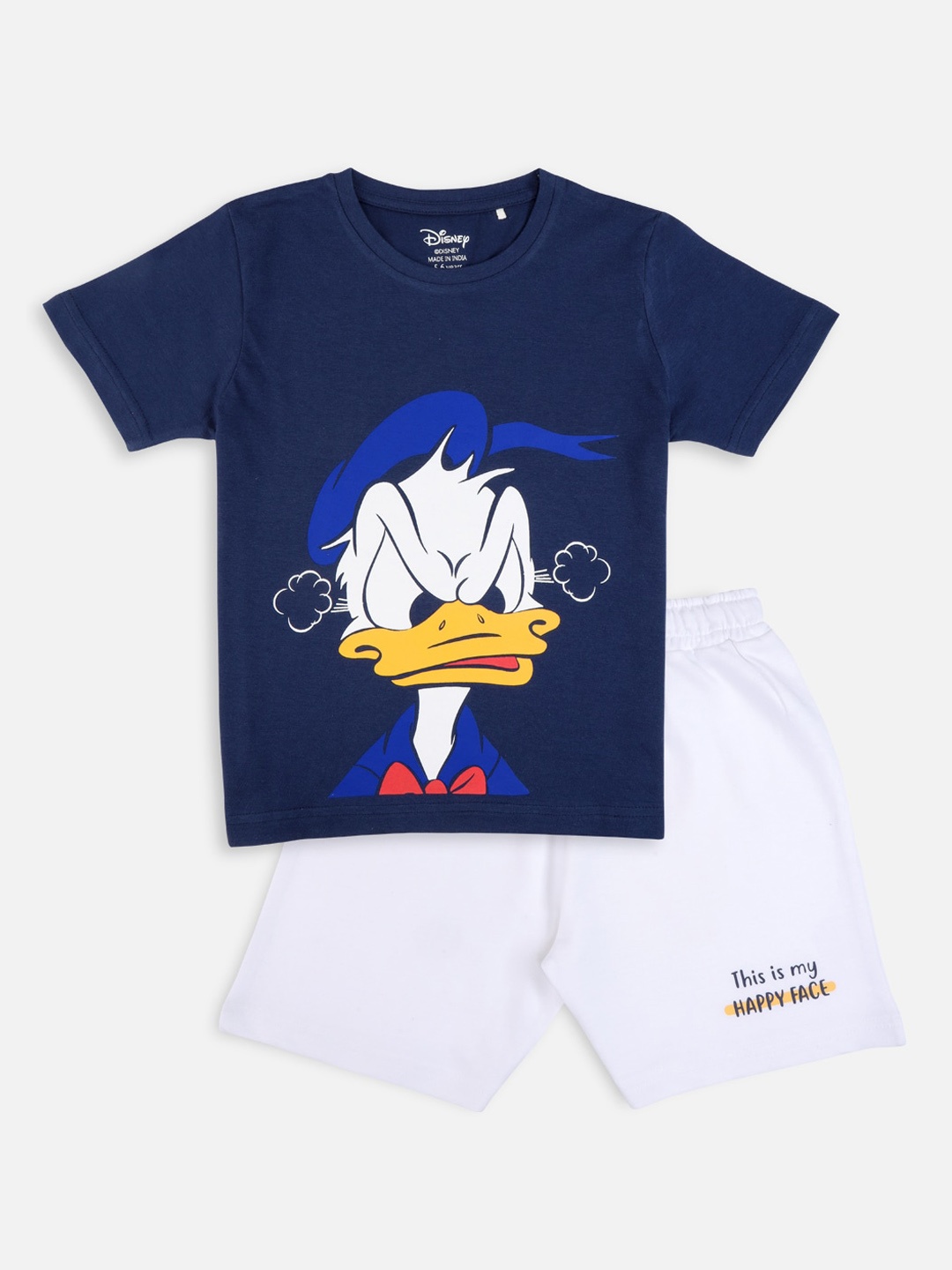 

Nap Chief Kids Blue & White Donald Duck Printed Pure Cotton Night suit