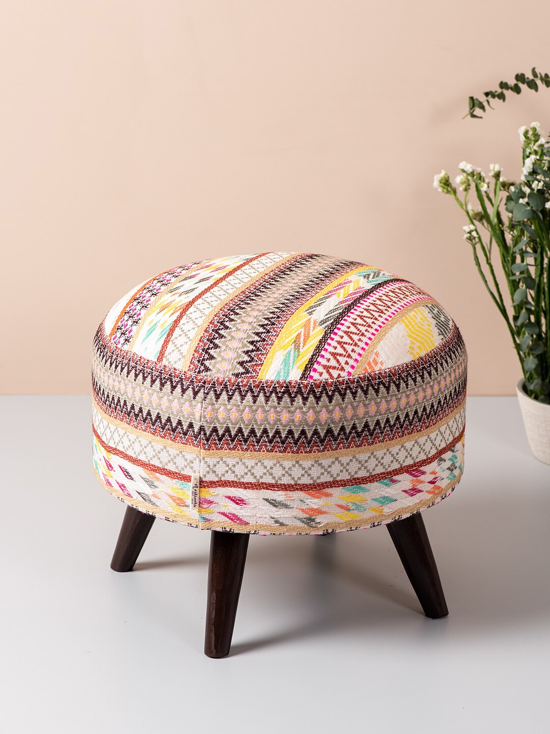 

nestroots Multicoloured Printed Ottoman, Multi