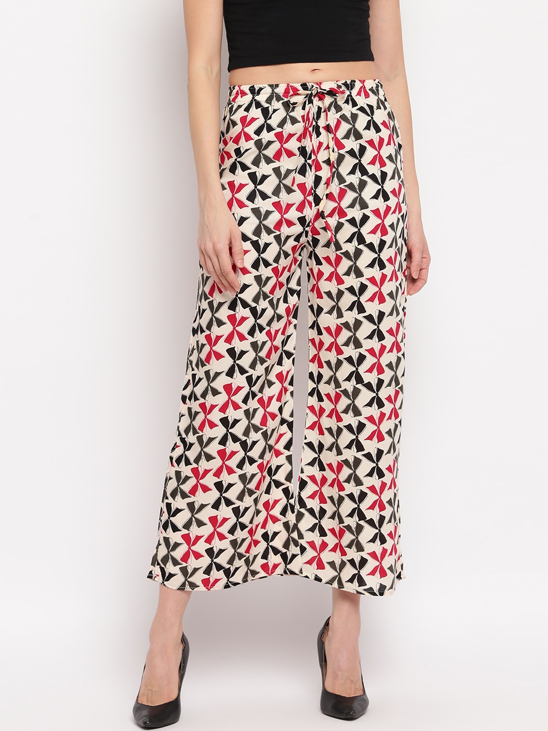 

Aawari Women Multicoloured Printed High-Rise Culottes Trousers, Multi